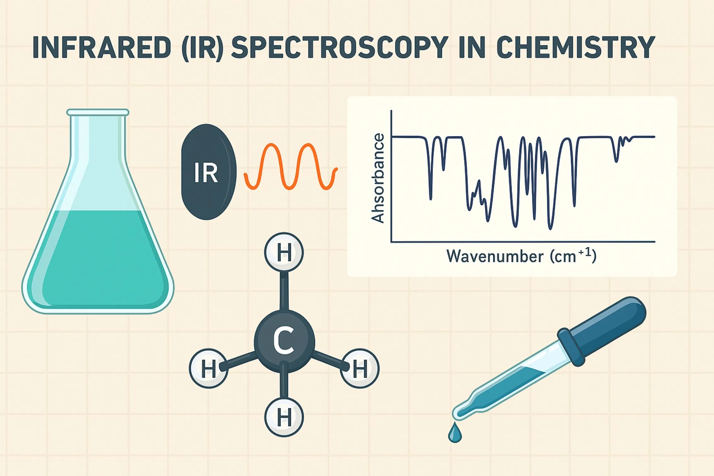 Infrared (IR) Spectroscopy: An analytical technique that identifies types of chemical bonds in a molecule by producing an absorption spectrum