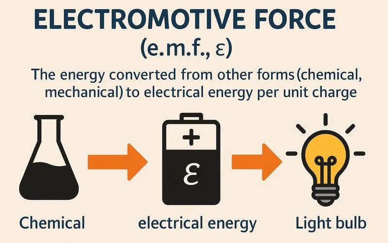 Electromotive Force (e.m.f., ε)