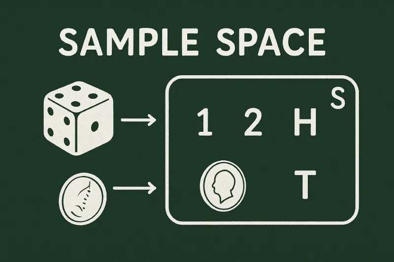 Sample space: All the possible outcomes of an event or combination of events