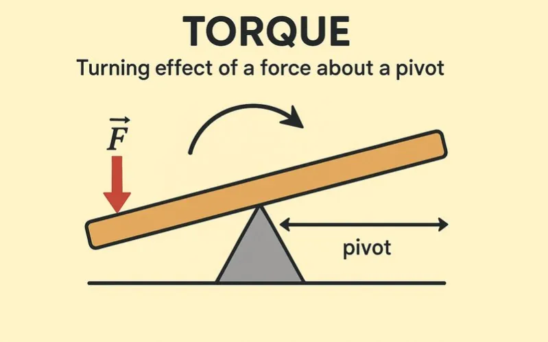 Torque: Turning effect of a force about a pivot