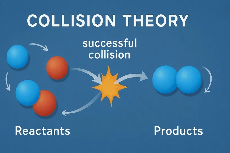 Collision theory: Reactions occur with sufficient energy and correct orientation