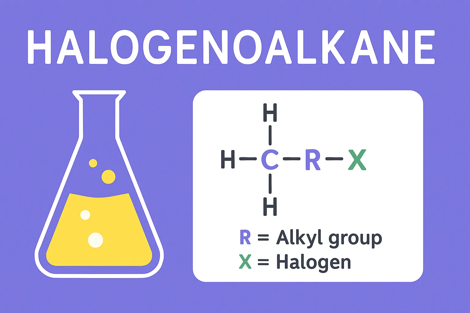 Halogenoalkane (Haloalkane): are organic compounds where halogens replace hydrogen in alkanes
