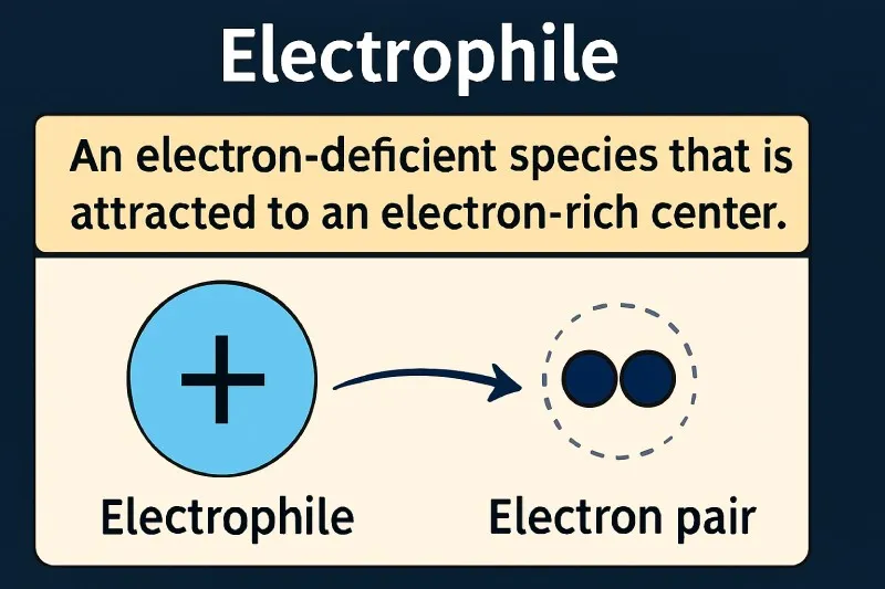 An electrophile is a reagent attracted to electrons