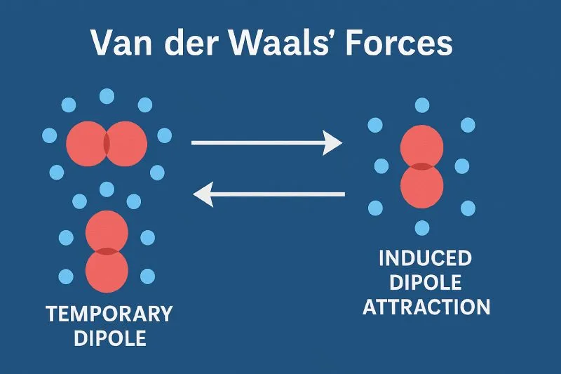 Van der Waals forces are weak, transient electrical attractions between molecules