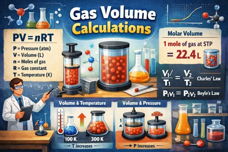 Gas volume calculations: Relating gas volumes to moles