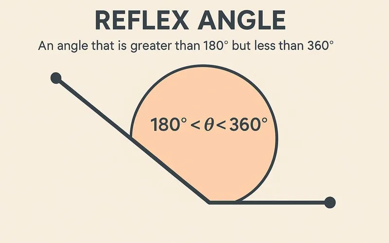 Reflex Angle: An angle that is greater than 180° but less than 360°