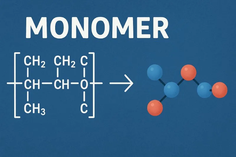 Monomer: A small, reactive molecule that can be joined to other monomers to form a polymer