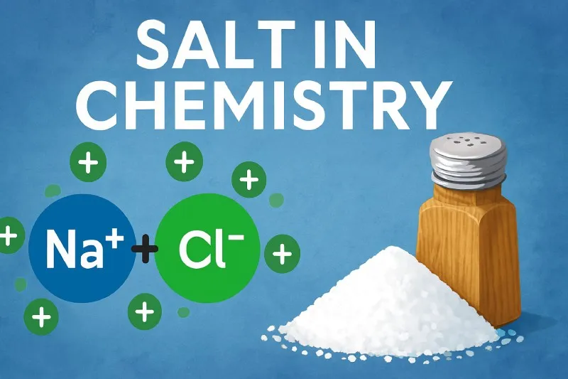 Salt: Ionic compound from acid + metal/base