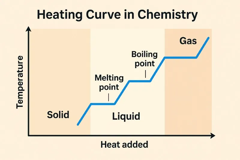 Heating curve: Graph showing temperature changes as a substance is heated