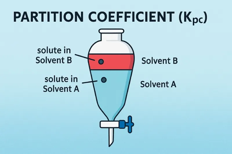 Partition Coefficient (Kpc): The ratio of the concentrations of a solute in two immiscible solvents at equilibrium