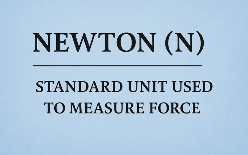 Newton: Standard unit used to measure force