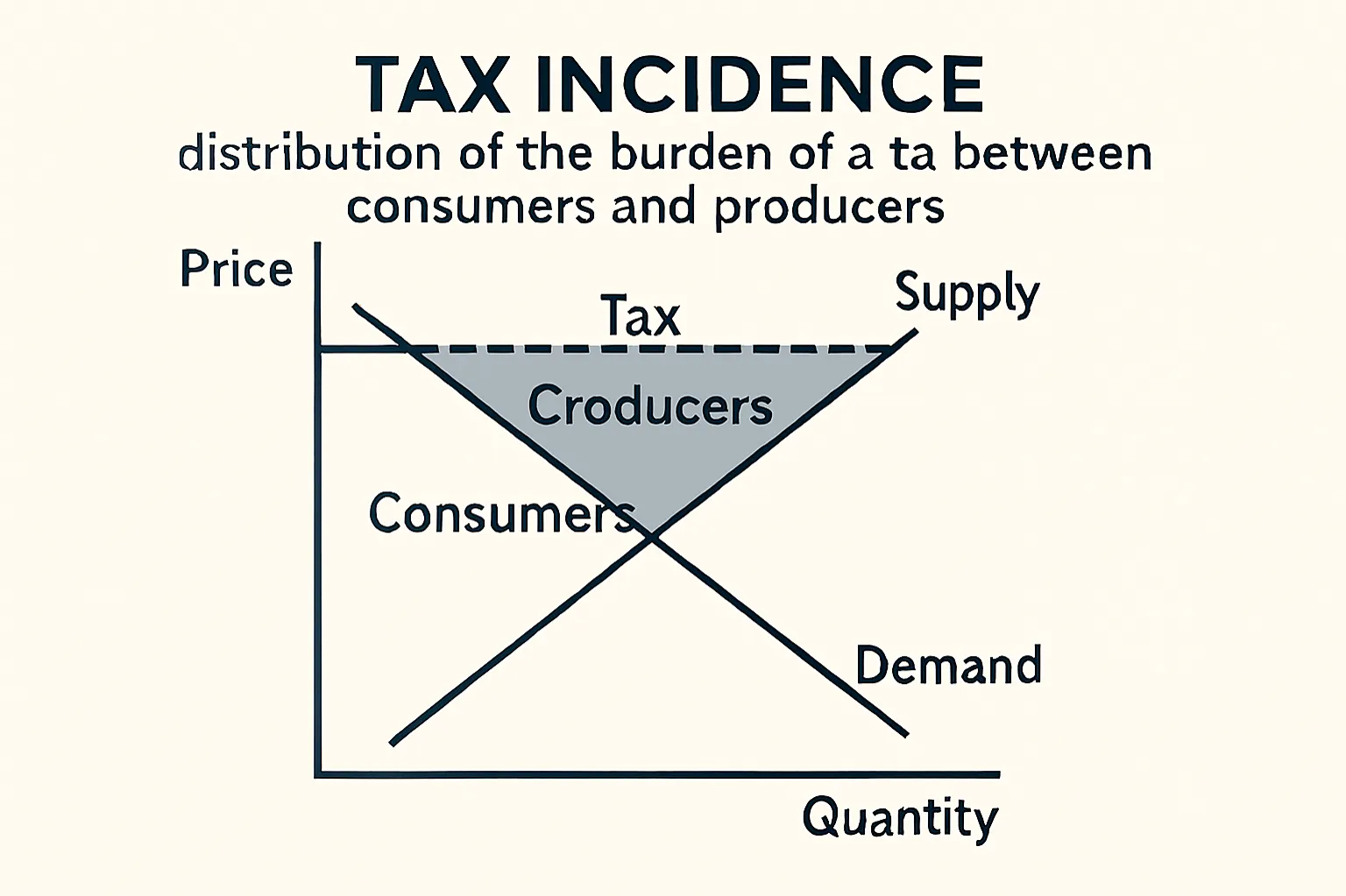 Tax incidence: distribution of the burden of a tax between consumers and producers