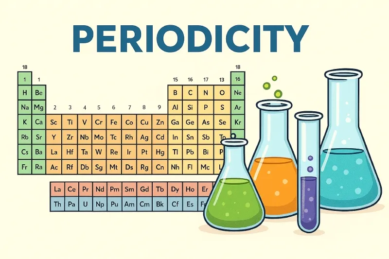 Periodicity: The repeating pattern in the physical and chemical properties of the elements across a period
