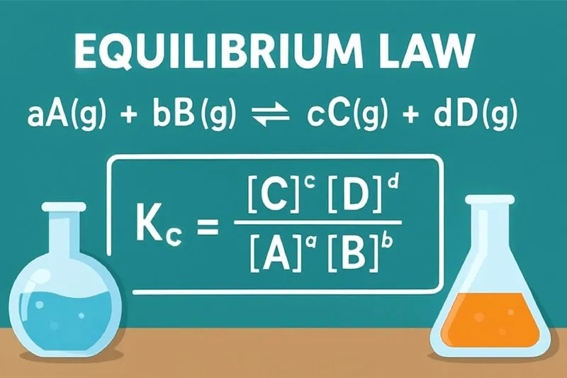 The Equilibrium Law defines the constant ratio of product and reactant concentrations at equilibrium