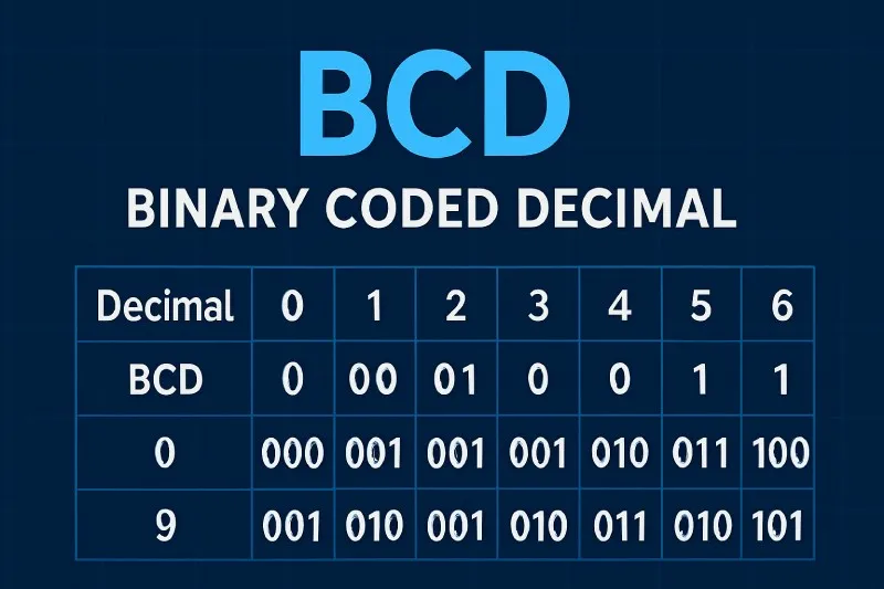 Binary Coded Decimal (BCD): A coding system where each decimal digit is represented by a 4-bit binary code