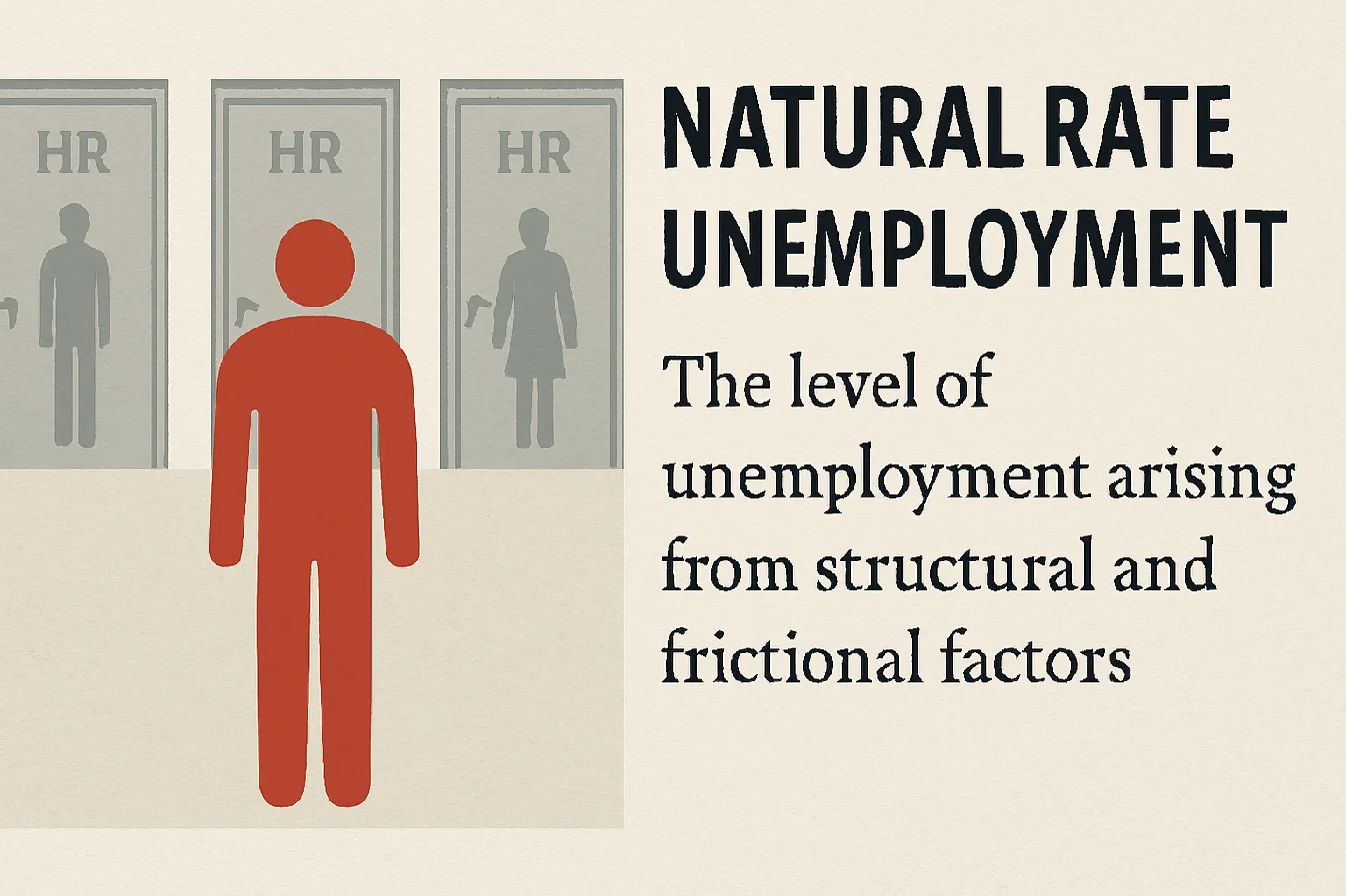 Natural rate of unemployment: The level of unemployment arising from structural and frictional factors.