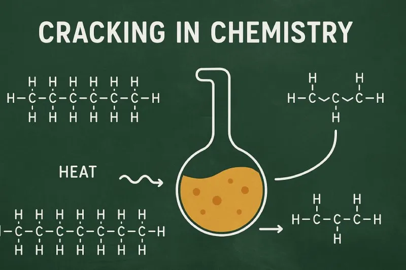 Cracking breaks large hydrocarbon molecules into smaller, more useful ones like petrol