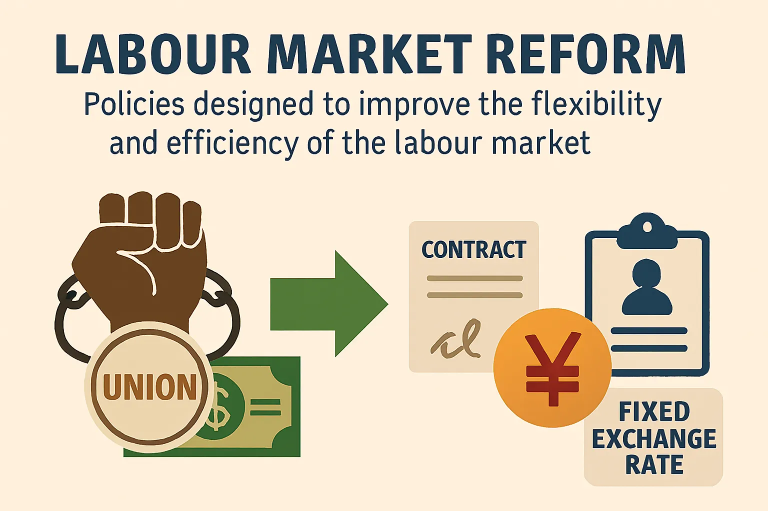  Labour market reform: Policies designed to improve the flexibility and efficiency of the labour market.
