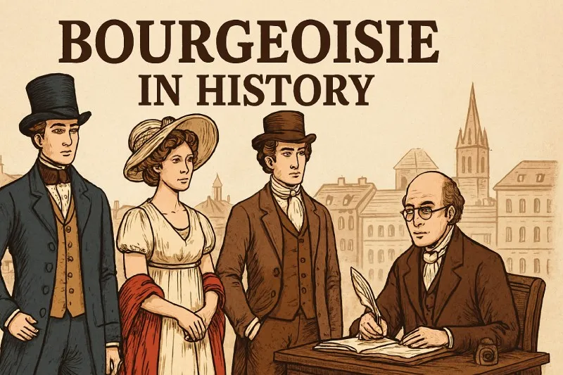 Bourgeoisie: The middle class, typically seen as owning the means of production in Marxist theory