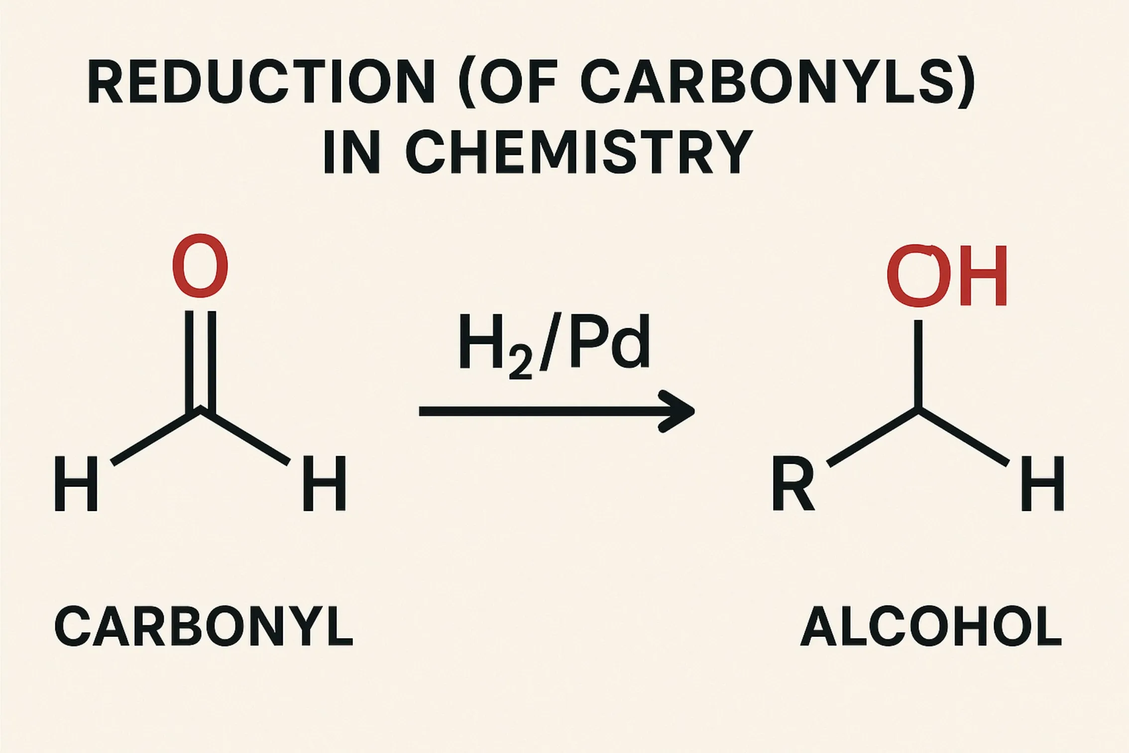 The reduction of carbonyls increases hydrogen content
