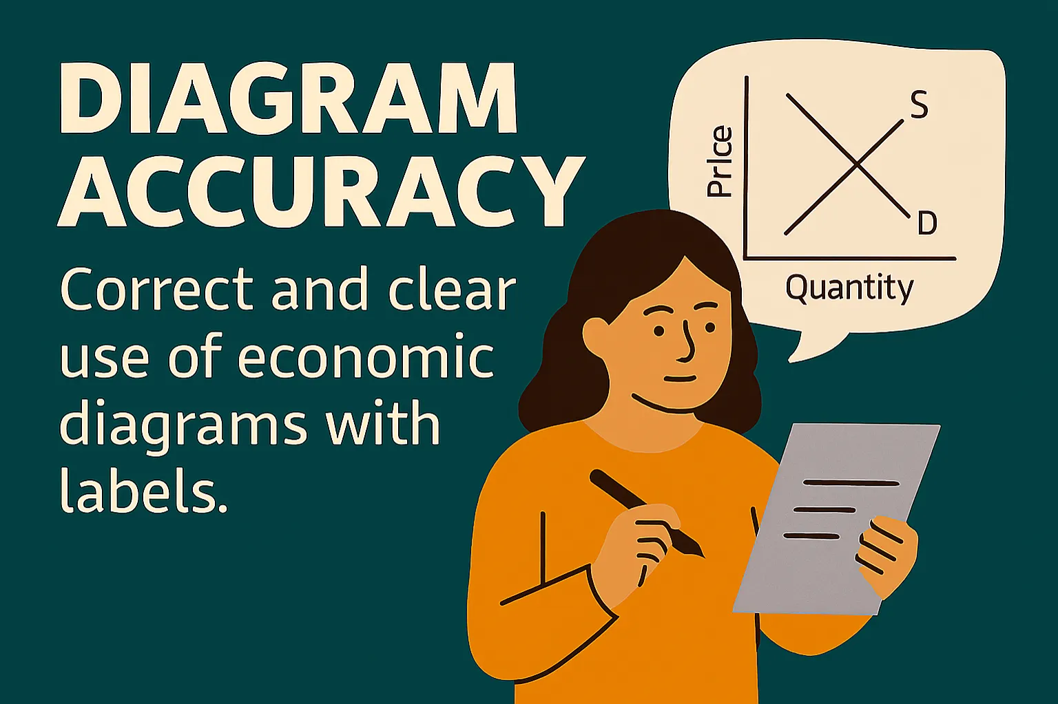 Diagram accuracy: Correct and clear use of economic diagrams with labels.