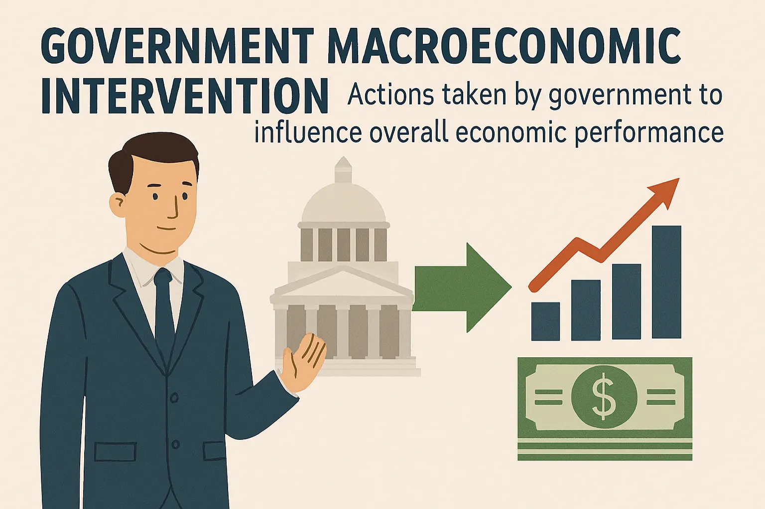 Government macroeconomic intervention: Actions taken by government to influence overall economic performance.