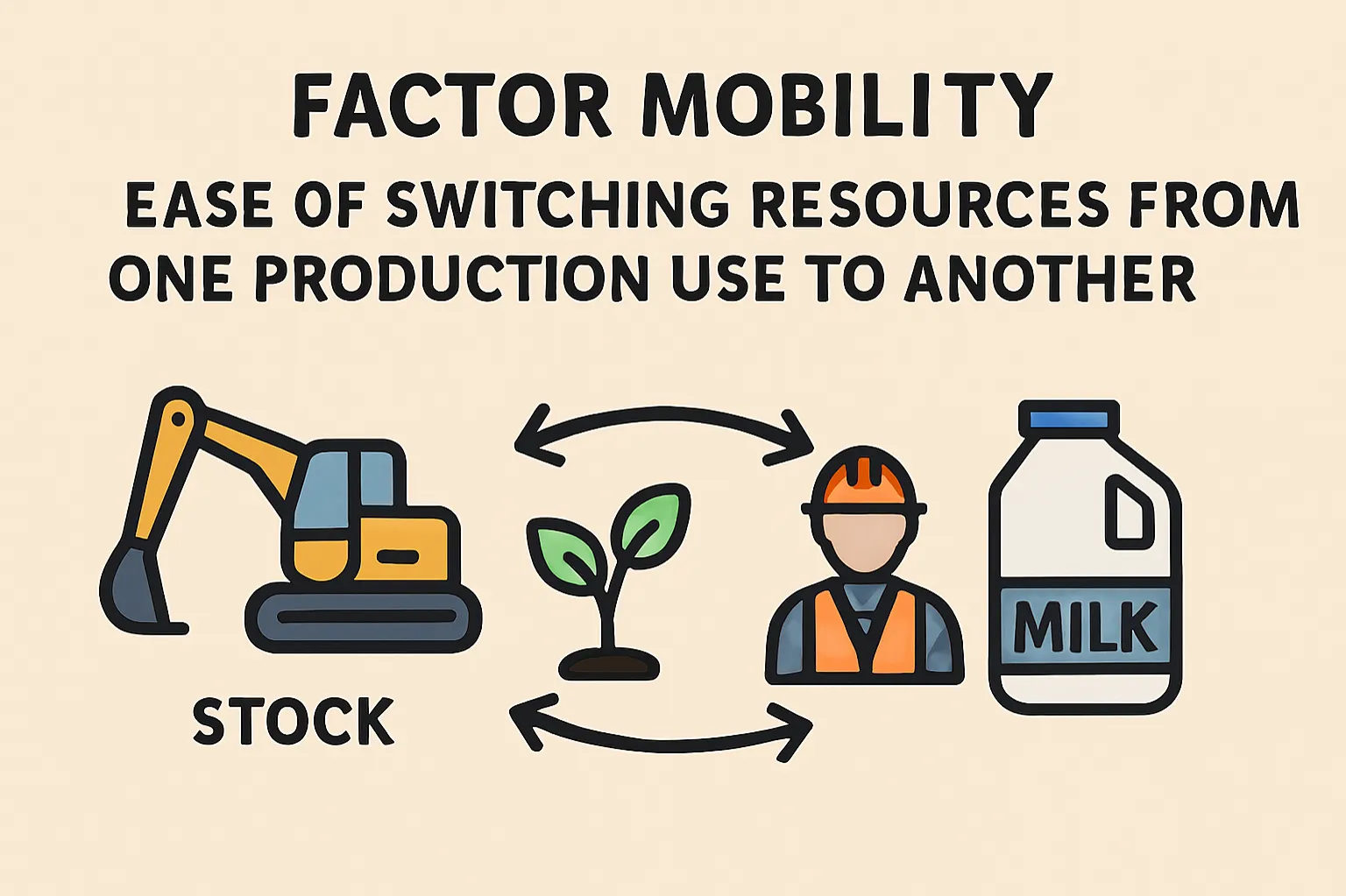 Factor mobility: ease of switching resources from one production use to another