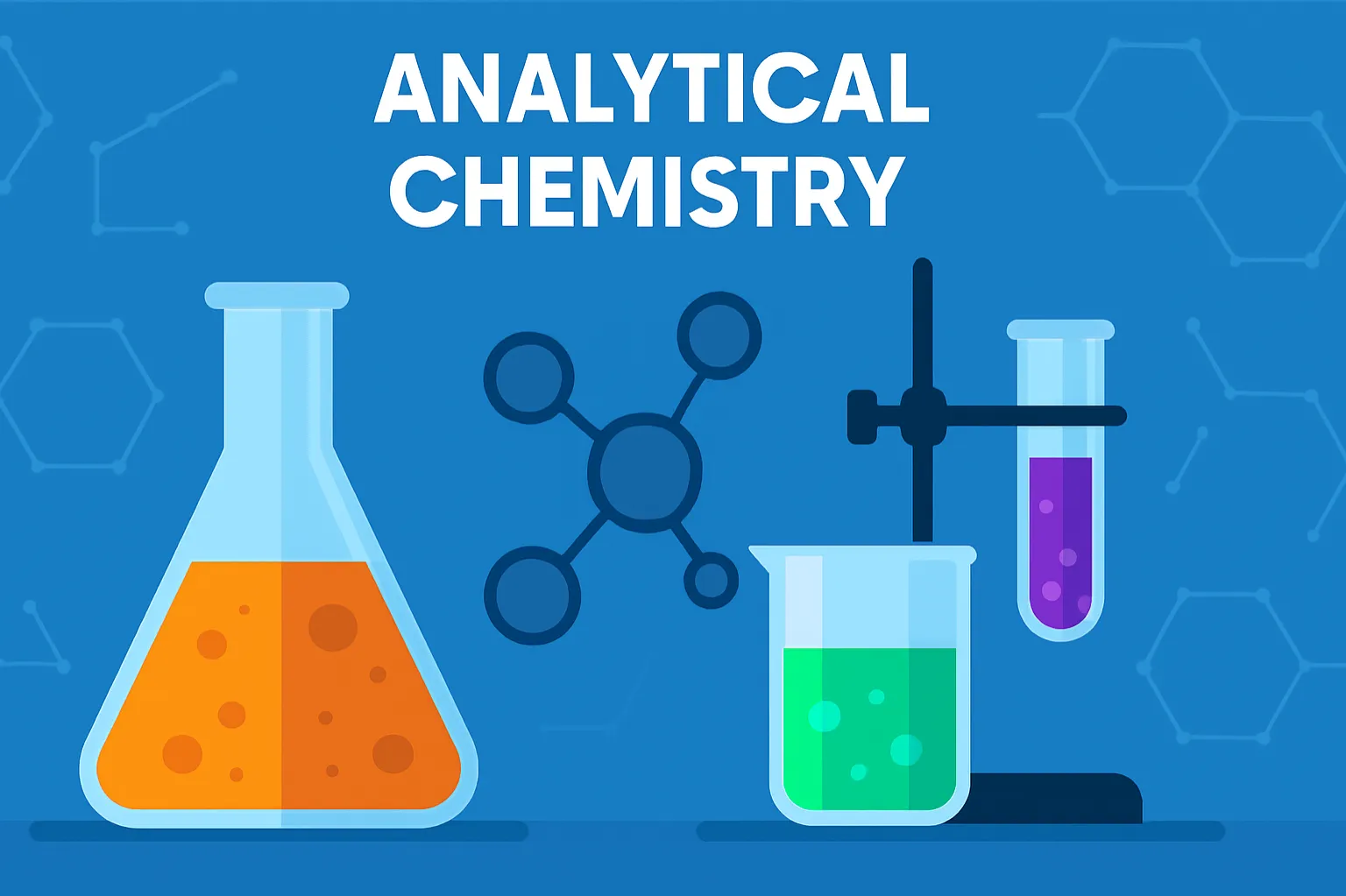 Analytical chemistry identifies and quantifies matter