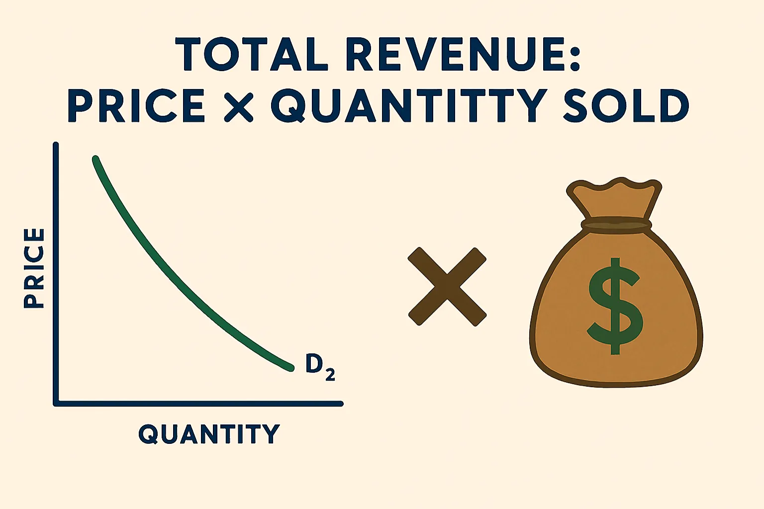 Total revenue: price × quantity sold