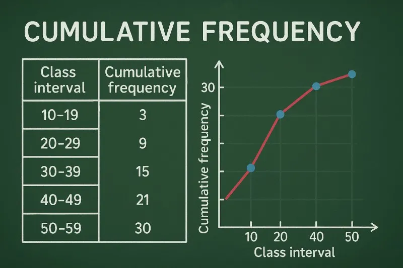 Cumulative frequency: A ‘running total’ of the frequencies