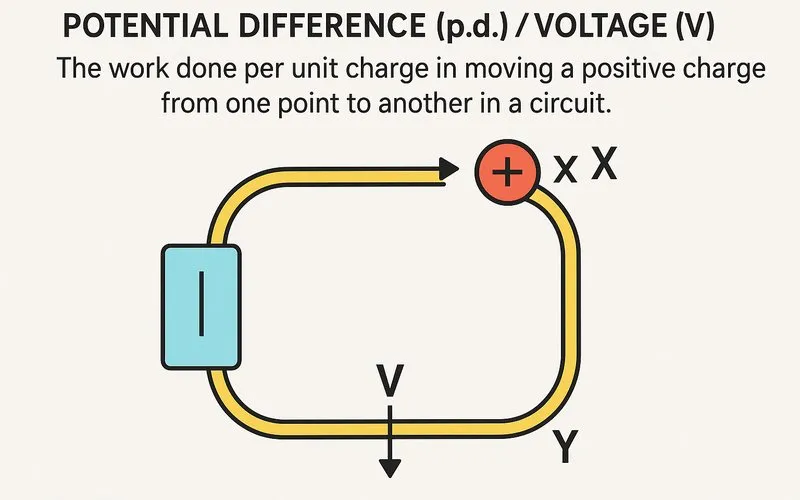 Potential Difference (p.d.) / Voltage (V)
