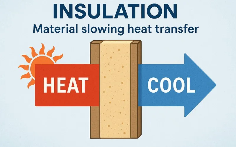 Insulation: Material slowing heat transfer