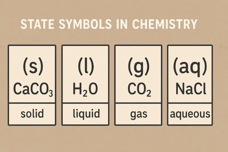State symbols (s, l, g, aq)