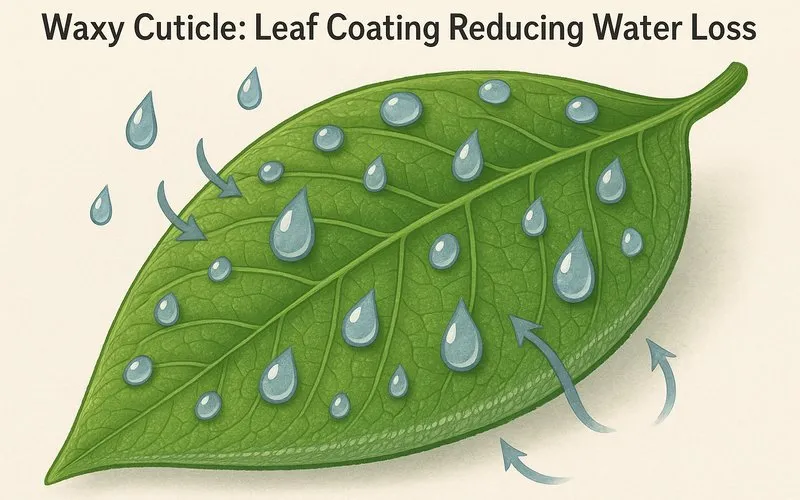 Waxy cuticle: Leaf coating reducing water loss