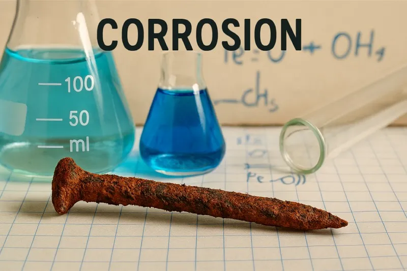 Corrosion: Gradual destruction of metals by environment