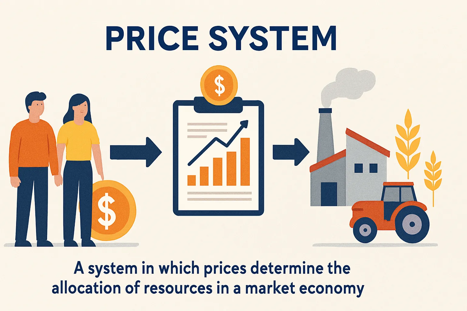Price system: A system in which prices determine the allocation of resources in a market economy.