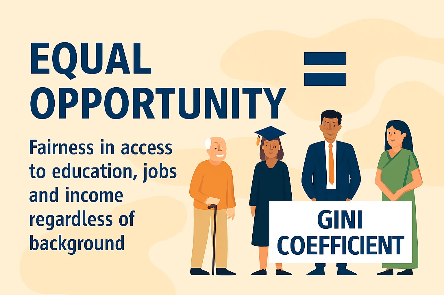 Equal opportunity: fairness in access to education, jobs and income regardless of background