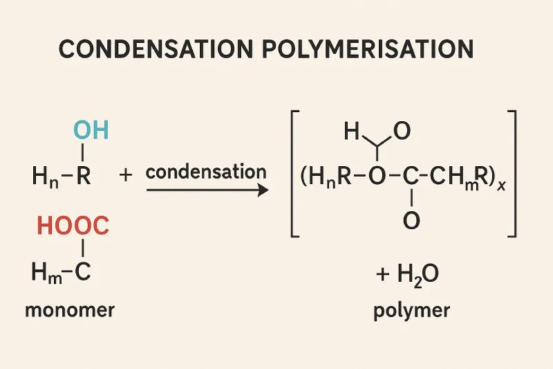 Condensation polymerization forms polymers