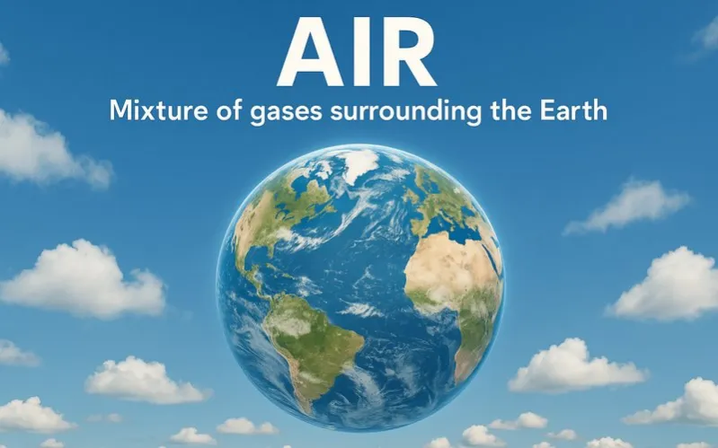 Air: Mixture of gases surrounding the Earth