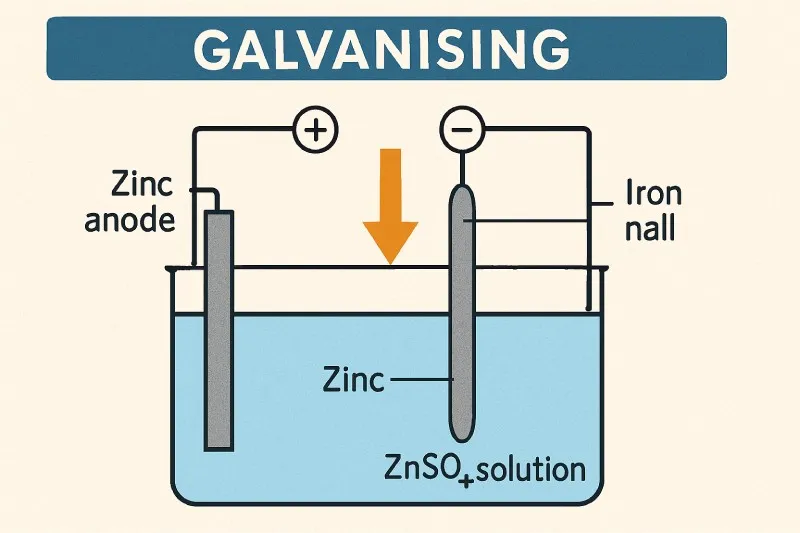 Galvanising: Coating iron with zinc to prevent rust