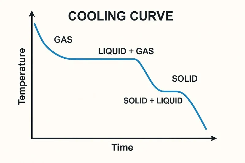 Cooling curve: Graph showing temperature changes as a substance is cooled
