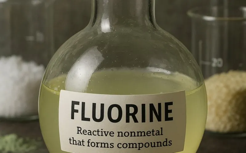 Fluorine: Reactive nonmetal that forms compounds