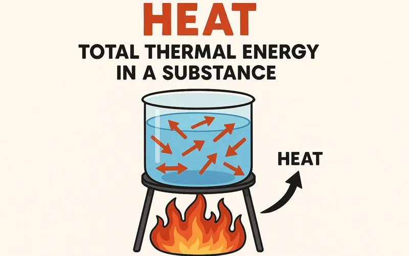 Heat: Total thermal energy in a substance