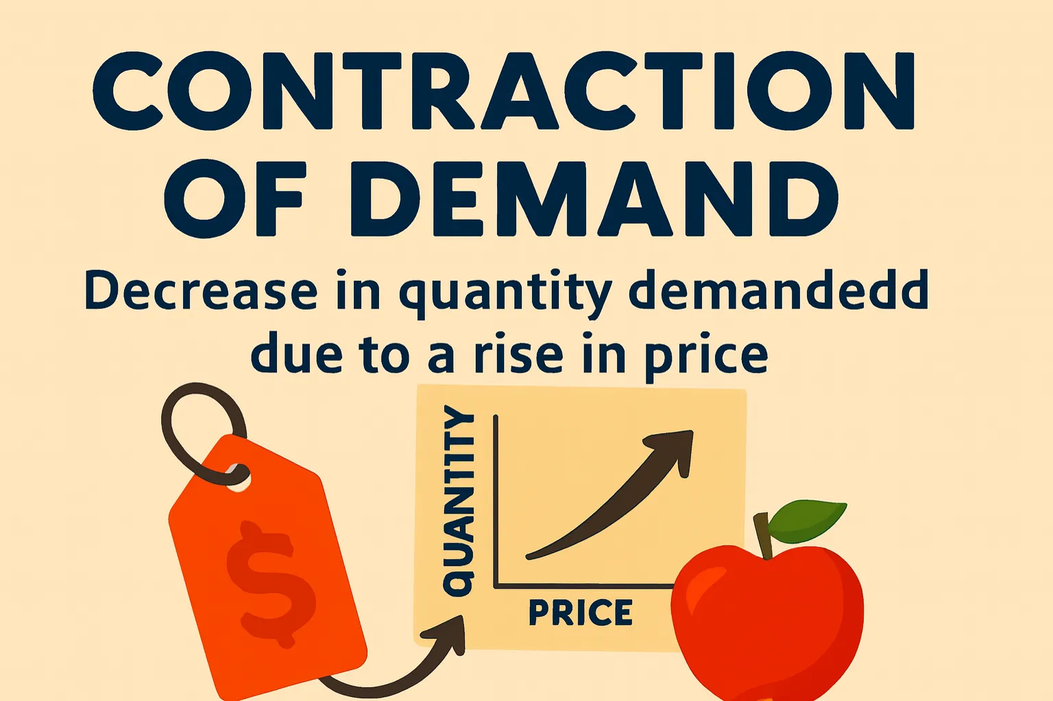Contraction of demand: decrease in quantity demanded due to a rise in price