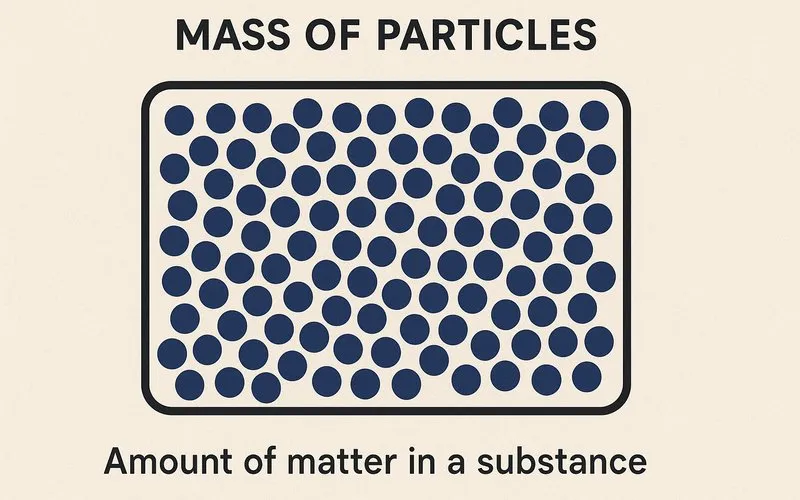Mass of particles: Amount of matter in a substance