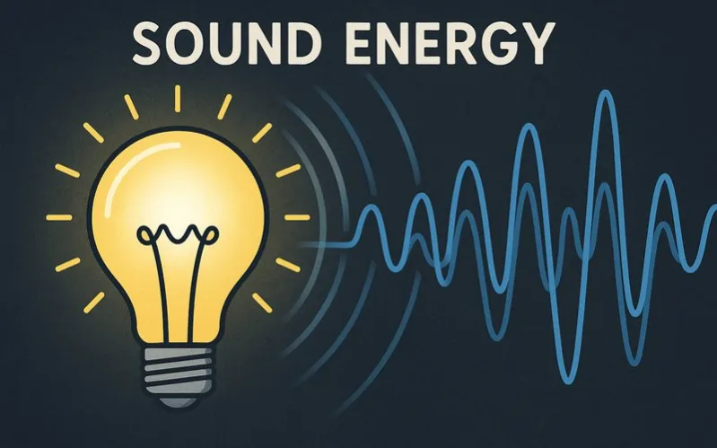 Sound energy: Energy carried by vibrations through a medium