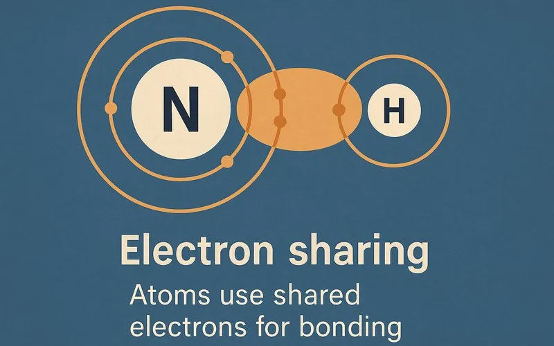 Electron sharing: Atoms use shared electrons for bonding