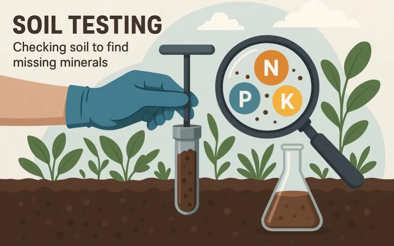 Soil testing: Checking soil to find missing minerals