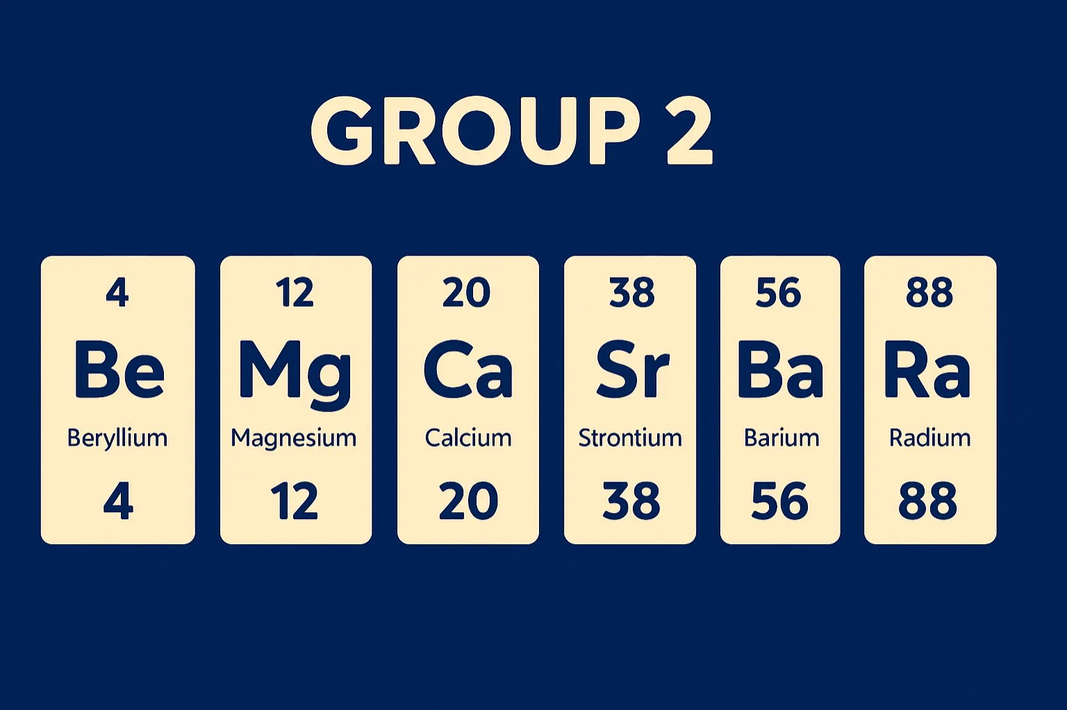 Group 2: Alkaline Earth Metals Shiny, reactive elements
