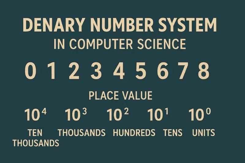 Denary Number System: A base-10 number system using digits 0–9. Also known as decimal